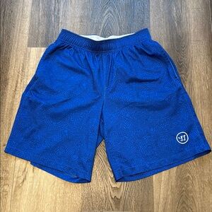 Men's Blue Patterned Shorts with pockets